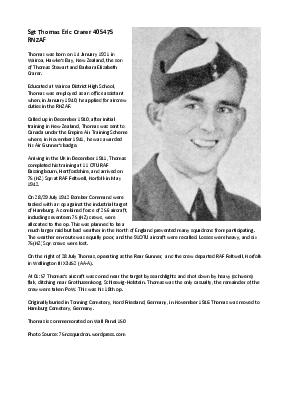 A preview of a PDF biography for Crarer, Thomas Eric